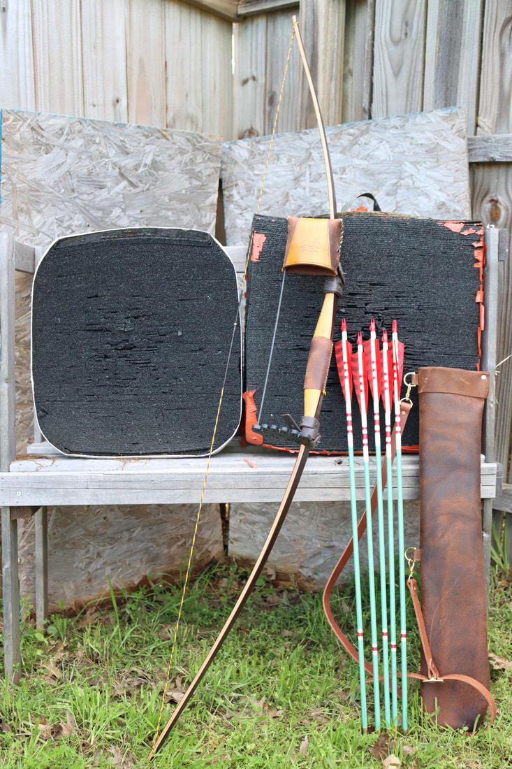 Picture of My Great Northern Field Bow and backyard target setup